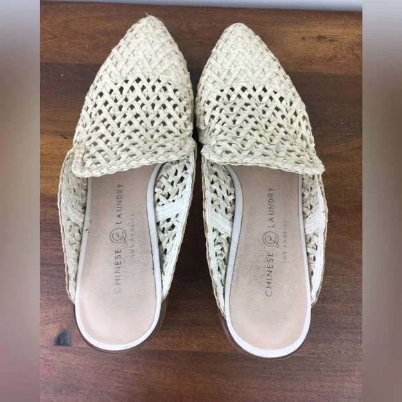 CHINESE LAUNDRY Mayflower Woven Heeled Mule Pointed Toe Beige Women’s Size 7.5. - Picture 11 of 11